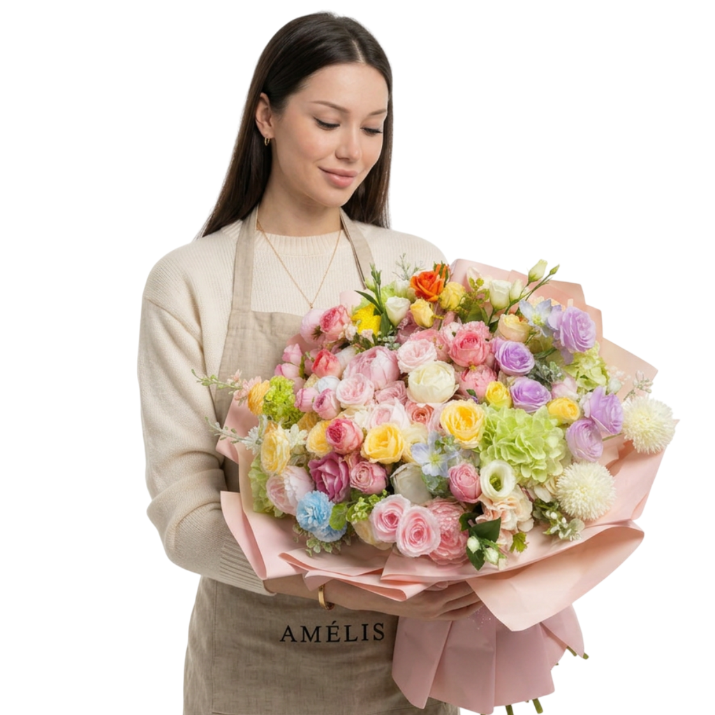 Joy – Solmayan Pastel Çiçek Buketi