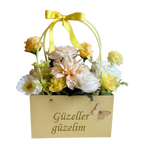 Kişiye Özel Yazılı Sarı Çiçekli Çanta