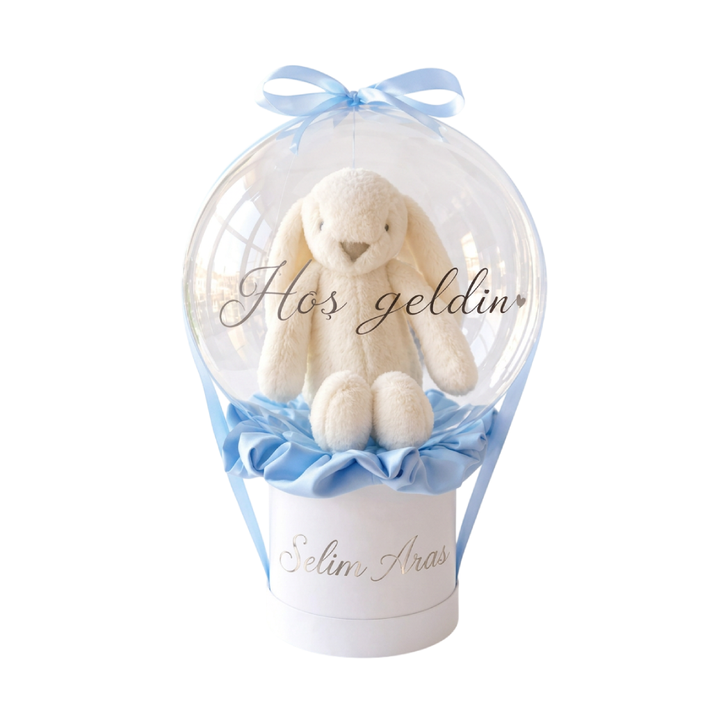 Peluş Tavşanlı Balon Kutusu